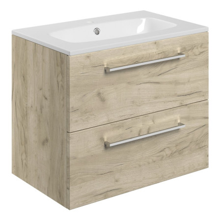 Ajax Walesby Wall Hung 610mm Oak Vanity Unit and 1TH Basin