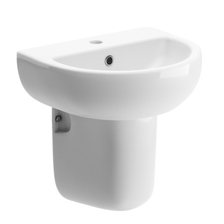 Ajax Waltham 1TH 450mm Basin and Semi Pedestal
