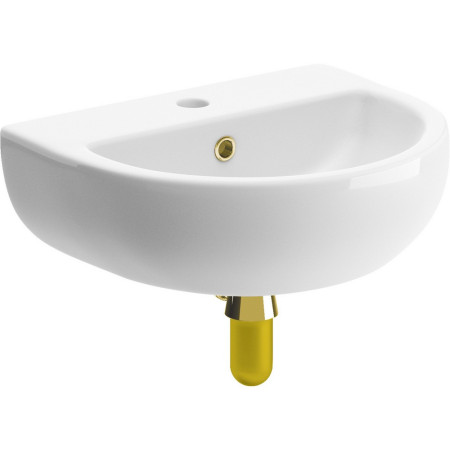 Ajax Waltham 1TH Cloakroom Basin with Brushed Brass Trap