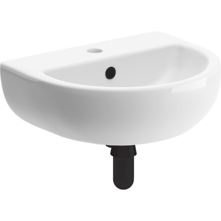 Ajax Waltham 1TH Cloakroom Basin with Matt Black Trap