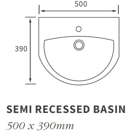AJAX1829 Ajax Waltham 1TH Semi Recessed Basin Dimensions