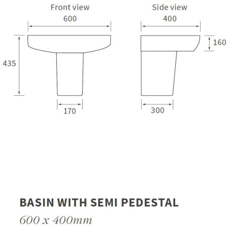 AJAX1810 Ajax Weelsby 600mm 1TH Basin and Semi Pedestal (2)