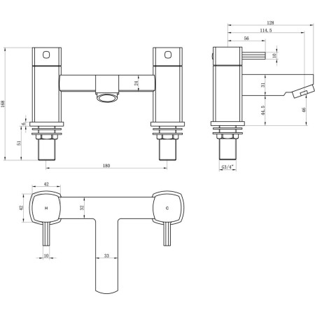 AJAX105710 Ajax Weighton Chrome Bath Filler (3)