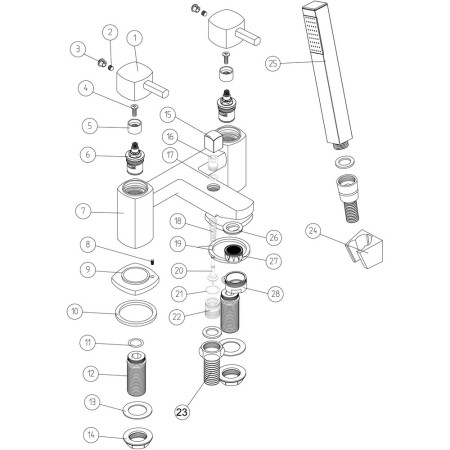 AJAX105711 Ajax Weighton Chrome Bath Shower Mixer (2)