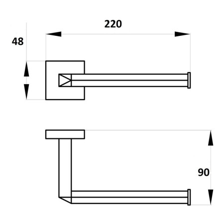 AJAX101673 Ajax Welton Chrome Toilet Roll Holder Line Drawing