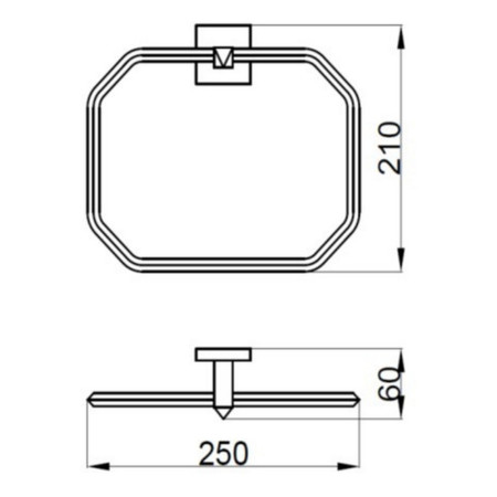 AJAX101669 Ajax Welton Chrome Towel Ring Dimensions