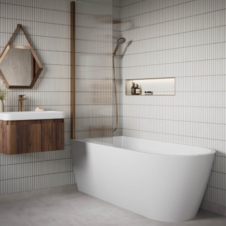 AJAX116167 Ajax Welwick 1500 x 700mm Freestanding Back to Wall Bath Lifestyle
