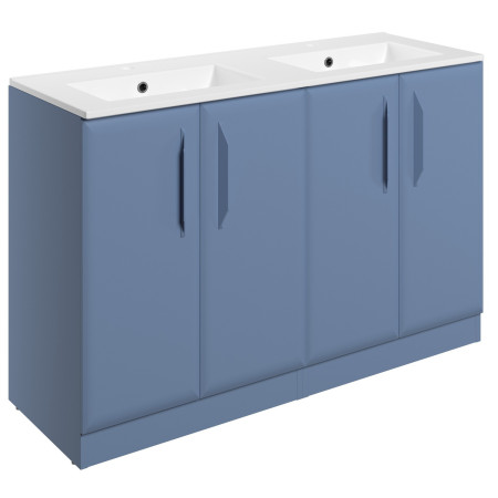 Ajax Westlaby 1200mm Matt Misty Blue Floor Standing Double Vanity Unit and 2TH Basin