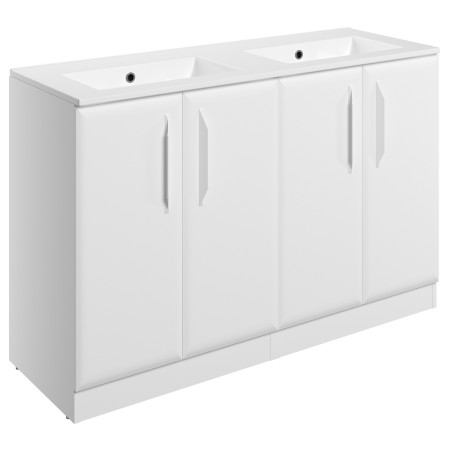 Ajax Westlaby 1200mm Matt White Floor Standing Double Vanity Unit and 0TH Basin