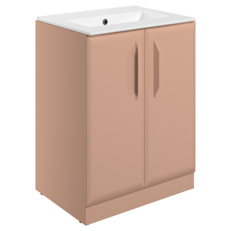 Ajax Westlaby 600mm Matt Apricot Floor Standing Vanity Unit with 0TH Basin