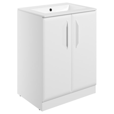 Ajax Westlaby 600mm Matt White Floor Standing Vanity Unit with 1TH Basin