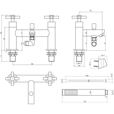 AJAX105766 Ajax Wharfe Chrome Bath Shower Mixer (3)