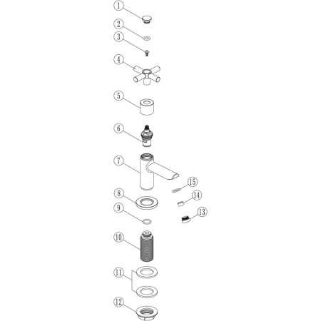AJAX105765 Ajax Wharfe Chrome Bath Taps Parts Diagram