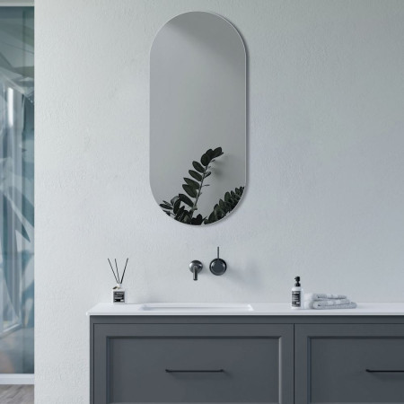AJAX106291 Ajax Whitgift 800 x 400mm Oblong Bathroom Mirror Lifestyle