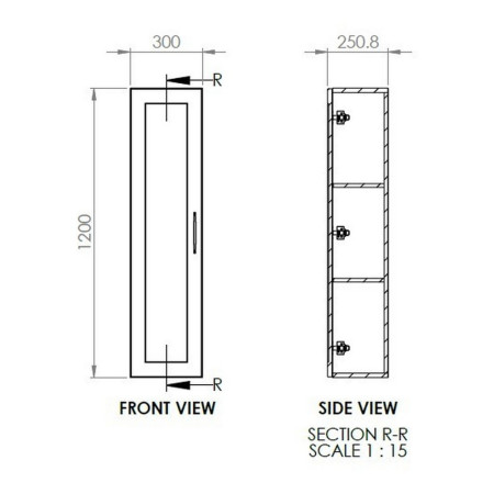 AJAX108525 Ajax Willingham Matt Peony 350mm Wall Hung Tall Storage Unit (2)