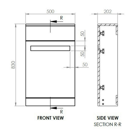 AJAX108523 Ajax Willingham Matt White 500mm WC Unit (2)