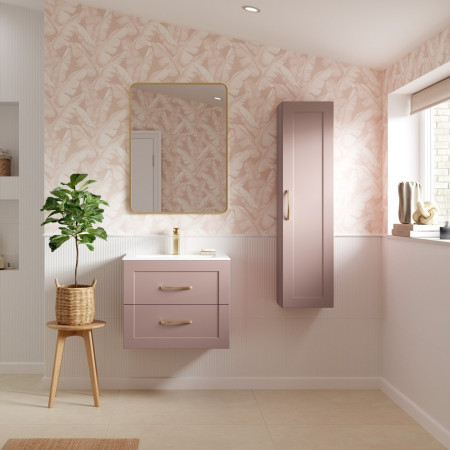 AJAX108516 Ajax Willingham Matt Peony 615mm Wall Hung Vanity Unit with Basin Lifestyle