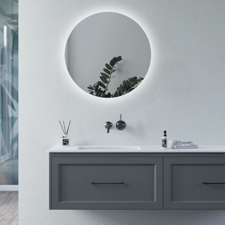 AJAX106280 Ajax Wingate 800mm Rounded Back Lit LED Bathroom Mirror Lifestyle