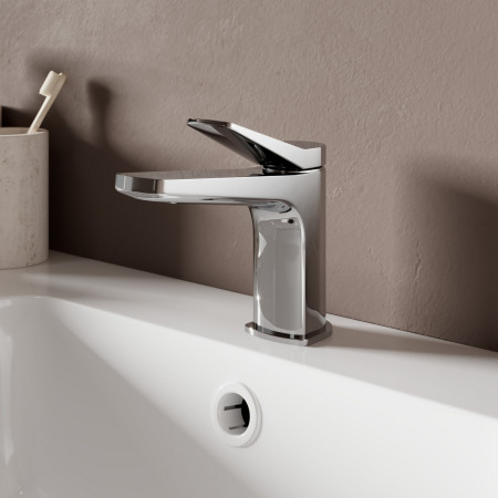 AJAX111510 Ajax Wispington Basin Mixer with Waste in Chrome Lifestyle