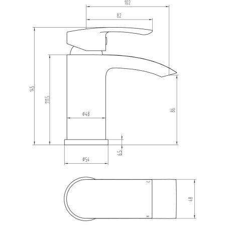 AJAX105747 Ajax Witham Chrome Basin Mixer with Waste (4)