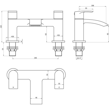 AJAX105748 Ajax Witham Chrome Bath Filler (3)