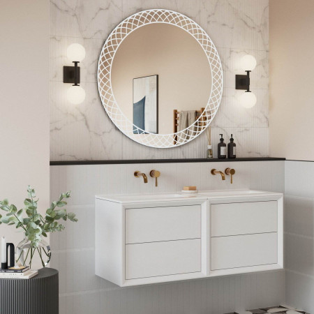 AJAX116296 Ajax Yarborough 1000mm Round LED Bathroom Mirror Lifestyle