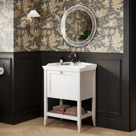 AJAX116295 Ajax Yarborough 600mm Round LED Bathroom Mirror with Vanity Unit