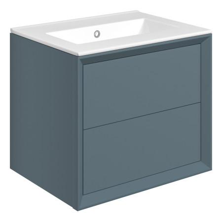 Ajax Yarborough Matt Storm Blue 615mm Wall Hung Vanity Unit with 0TH Basin