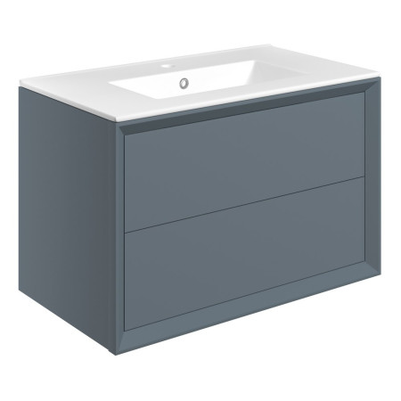 Ajax Yarborough Matt Storm Blue 815mm Wall Hung Vanity Unit and Basin