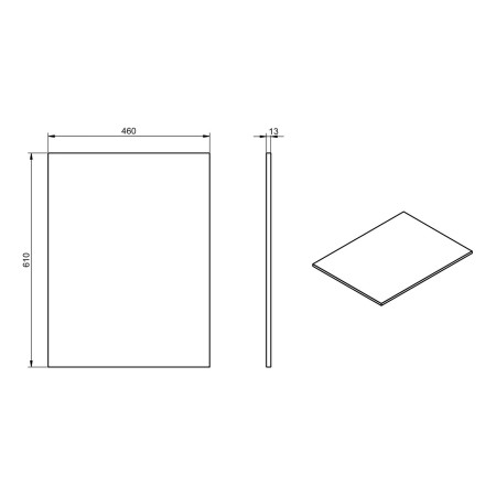 AJAX116154 Ajax Yarborough Matt White 600mm Wall Hung Vanity Unit and Worktop Dimensions