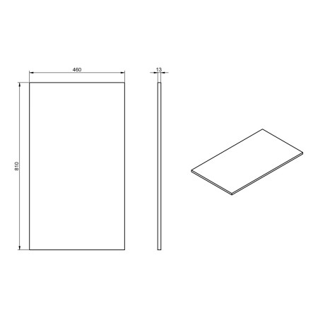 AJAX116158 Ajax Yarborough Matt White 800mm Wall Hung Vanity Unit and Worktop Dimensions