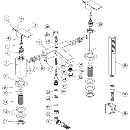 AJAX105739 Ajax Yarmshaw Chrome Bath Shower Mixer (2)