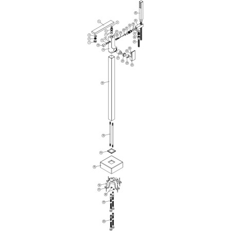 AJAX105736 Ajax Yarmshaw Chrome Floor Standing Bath Shower Mixer Parts Diagram