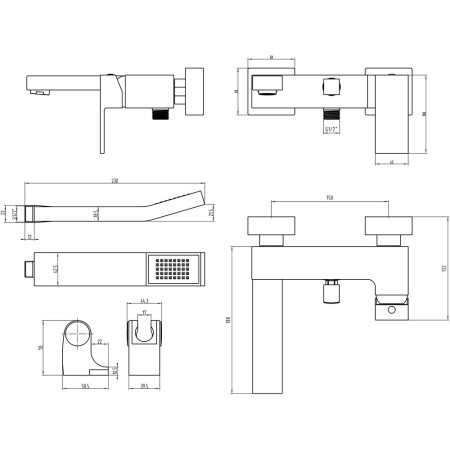 AJAX105737 Ajax Yarmshaw Chrome Wall Mounted Bath Shower Mixer (3)
