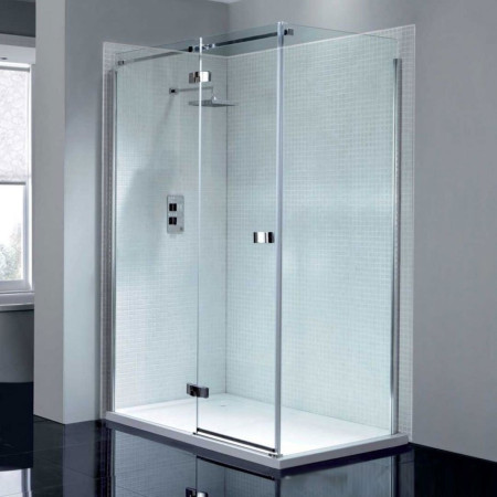 April Prestige2 Frameless 1400mm Hinge Shower Door with In-line Panel