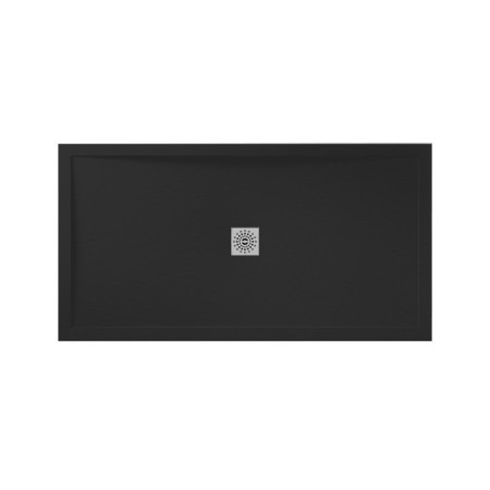 April Waifer Slate Effect Black 1600 x 900mm Shower Tray