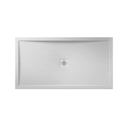April Waifer Slate Effect White 1400 x 900mm Shower Tray