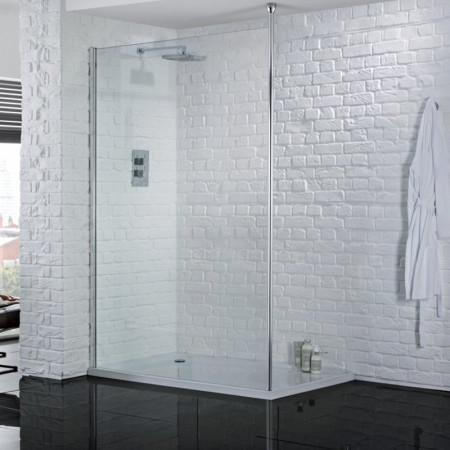 Aquadart Wetroom 8 800mm Safety Glass Shower Panel