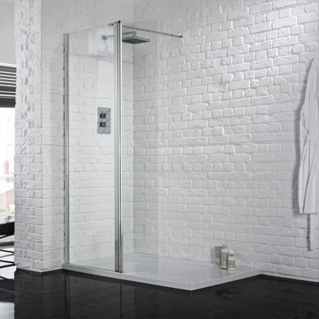 Aquadart Wetroom 8 800mm Safety Glass Shower Panel