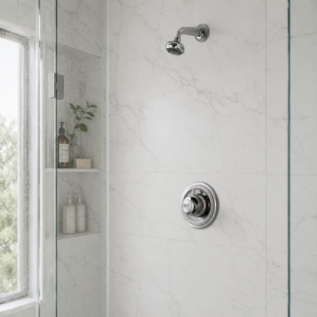 Aqualisa 609 Shower & Chrome Variable Fixed Shower Head Lifestyle