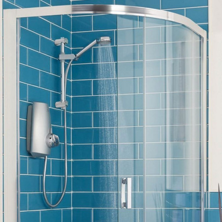 Aqualisa Aquastream Thermostatic Power Shower Satin Chrome Finish Lifestyle