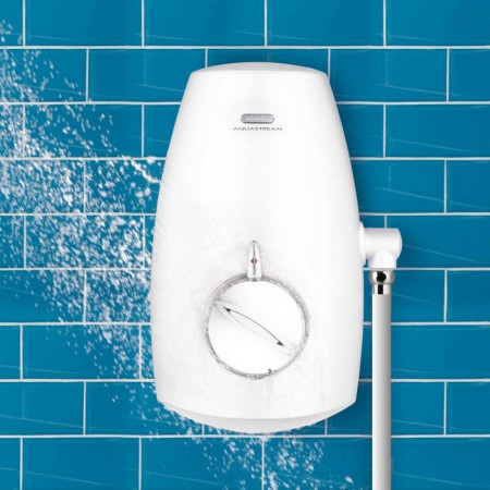 Aqualisa Aquastream Thermostatic Power Shower White Finish Lifestyle
