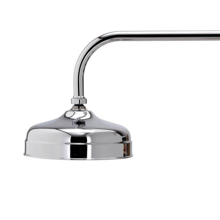 Aqualisa Aquatique Chrome Thermo Concealed Shower Valve with Classic Fixed 8 inch Drencher Shower Head Wall Fixed Arm & Head Close Up