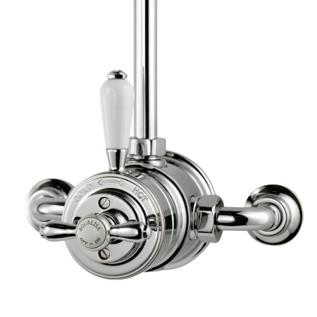 Aqualisa Aquatique Chrome Thermo Exposed Shower Valve with Adjustable Shower Kit Valve Close Up