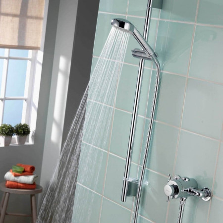 ASP001EA Aqualisa Aspire Exposed Shower with Adjustable 105mm Harmony Head Lifestyle