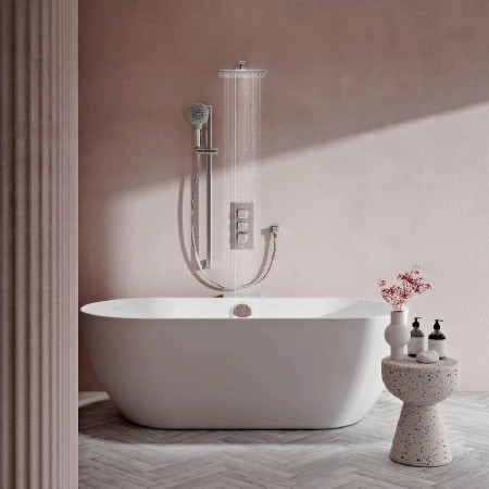 Aqualisa Dream Thermostatic Mixer Shower with Adjustable Head, Wall Fixed, Bath - Square - Room Setting