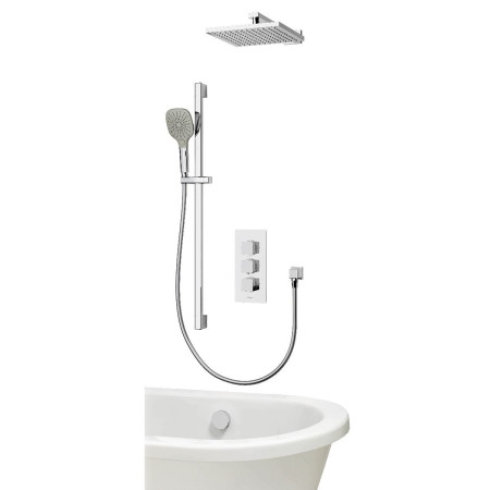 Aqualisa Dream Thermostatic Shower with Adjustable Head, Fixed Head and Bath Fill - Square. Low Online Discount Price, Fast Delivery & 5-Year Guarantee.