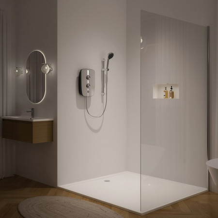 LMEP8501 Aqualisa Lumi+ 8.5kW Mirrored & Chrome Electric Shower (5)