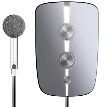 LMEP10501 Aqualisa Lumi+ 10.5kW Mirrored & Chrome Electric Shower (2)