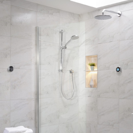 Aqualisa Optic Q Smart Shower Concealed with Adj and Wall Fixed Head - HP/Combi Room Setting